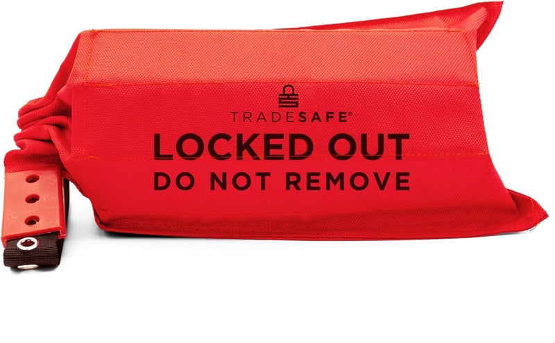 TRADESAFE Lockout Tagout Oversized Plug and Hoist Control Cover, Fits 18 x 13 Inches Controls, Tear-Resistant Industrial Lockout Bag for Controls and Switches, Cinch Bag for Safety Lock Out - Image 1